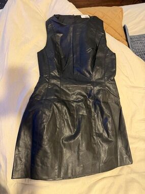 TALULAH Black Faux Leather Mini Dress